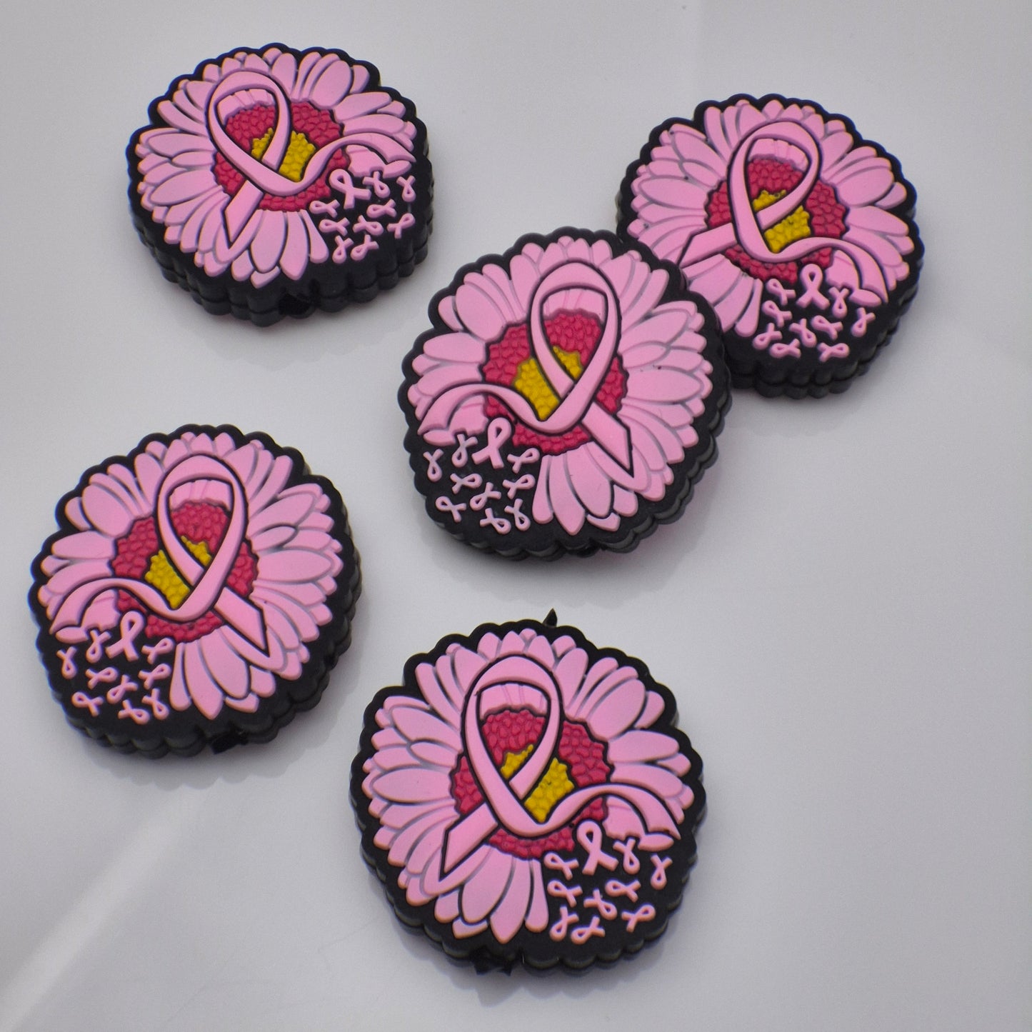 Breast Cancer Awareness Ribbon Flower - Focal