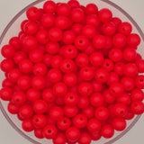 Scarlet 9mm Solid Silicone Beads
