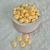 Vanilla Lentil 12mm*7mm Solid Silicone Beads