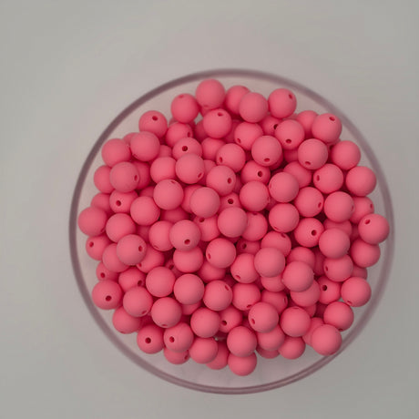 Strawberry Milk 12mm Solid Silicone Beads