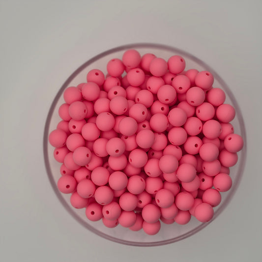 Strawberry Milk 12mm Solid Silicone Beads