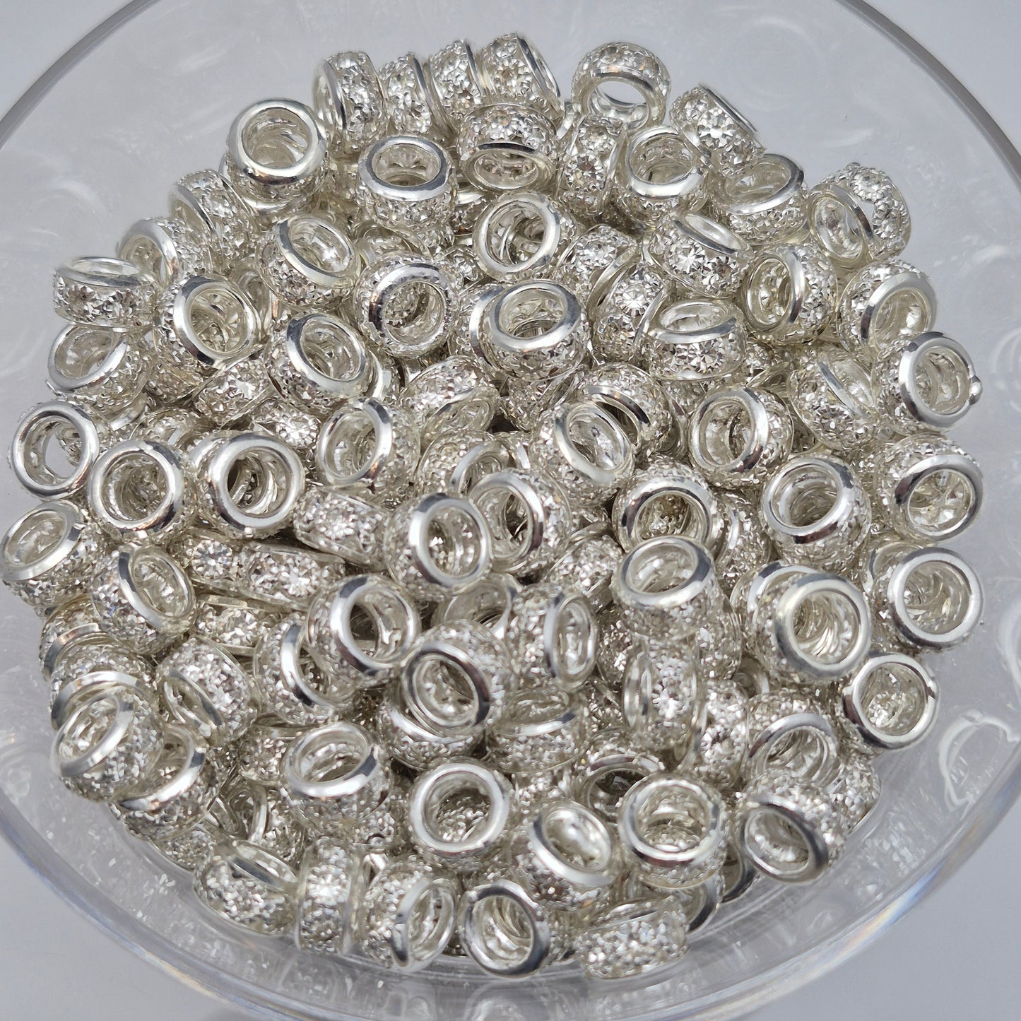 Silver Wide Hole Metal Spacers 10mm