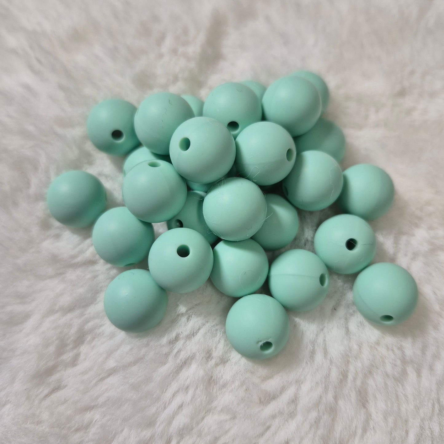 Mint 12mm Solid Silicone Beads