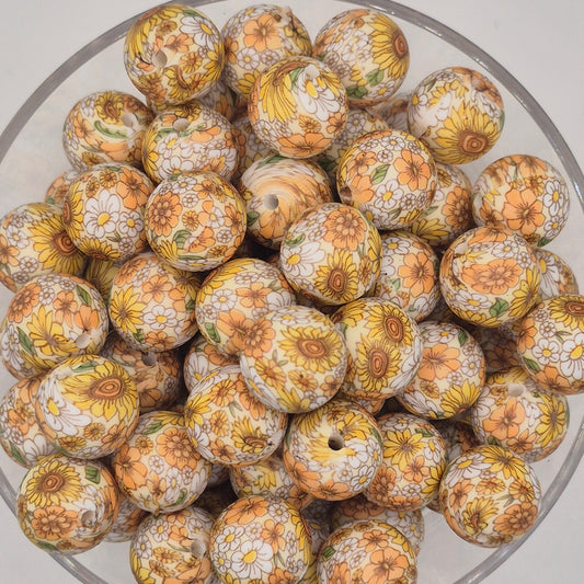 Sunny Side Up 15mm Silicone Bead