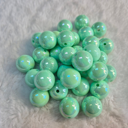 Sweet Mint Opal 15mm Solid ACRYLIC Beads