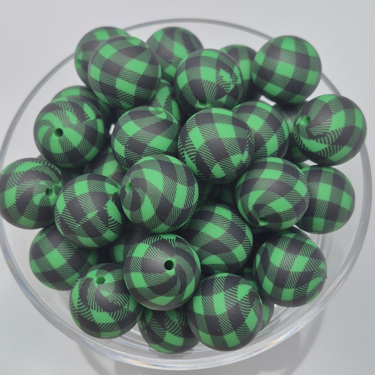 Green Lumber Luxe 19mm Print Silicone Bead