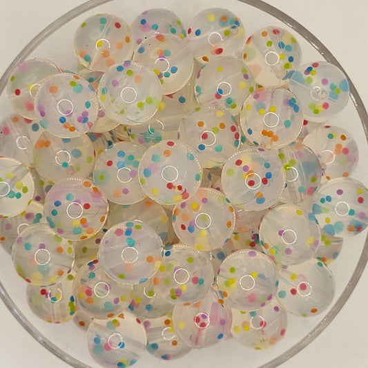 Confetti Party 15mm Silicone Bead