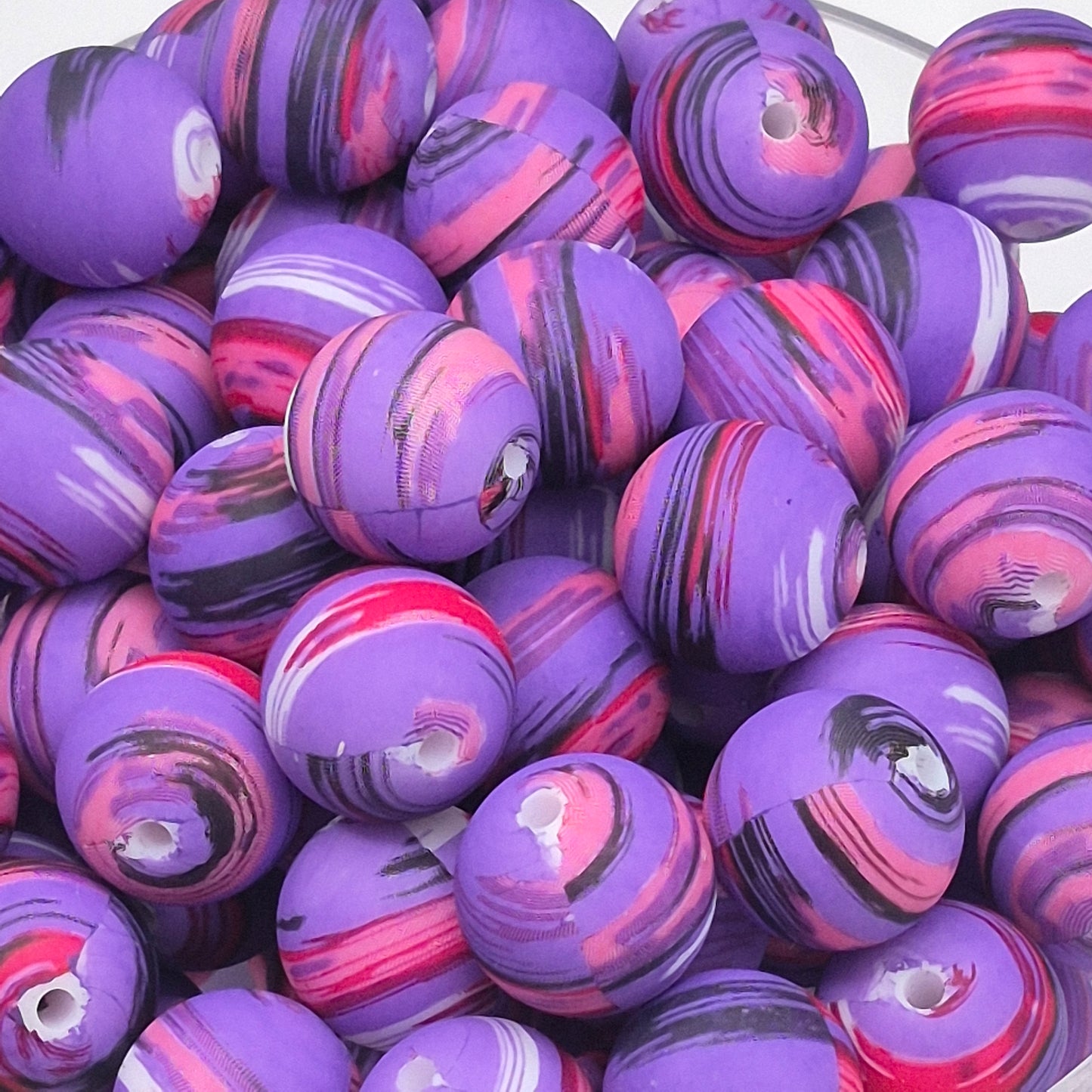 Violet Galaxy 15mm Silicone Bead