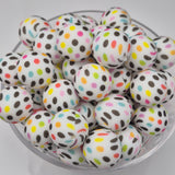 Dot Dot Dot 19mm Print Silicone Bead