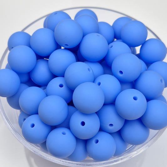 Cornflower 15mm Solid Silicone Beads