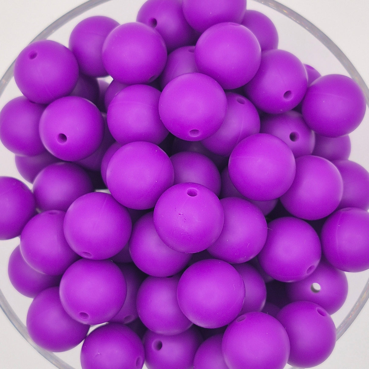 Amethyst 15mm Solid Silicone Beads