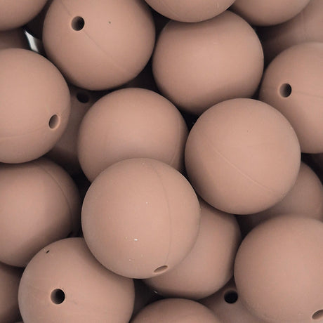 Malt Chocolate 19mm Solid Silicone Bead