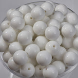 White Liquid 15mm Solid Silicone Beads