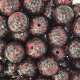 Carbon Fiber Red 15mm Silicone Bead