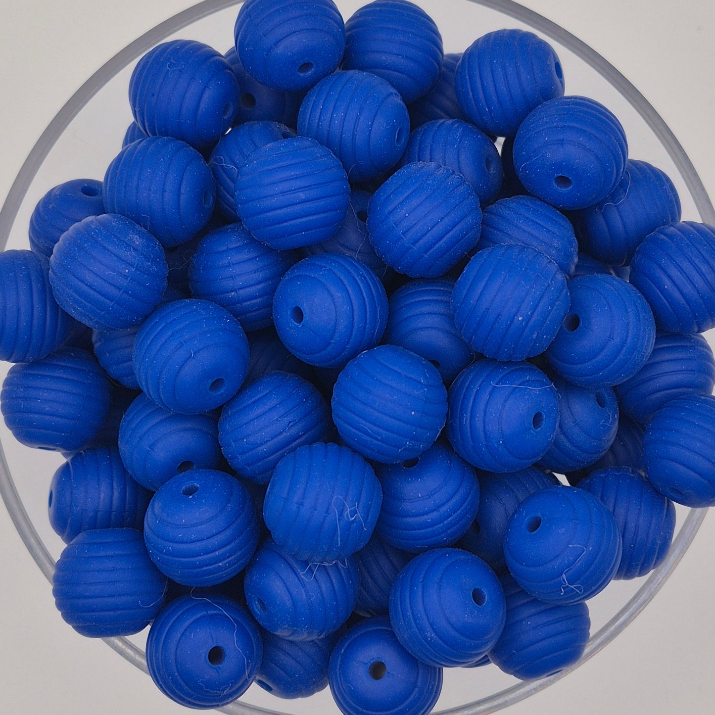 Mediterranean Blue Honeycomb 15mm Silicone Bead