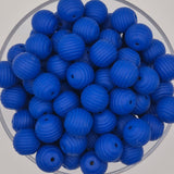 Mediterranean Blue Honeycomb 15mm Silicone Bead