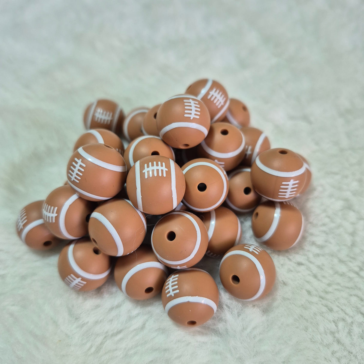 Football 15mm Silicone Bead