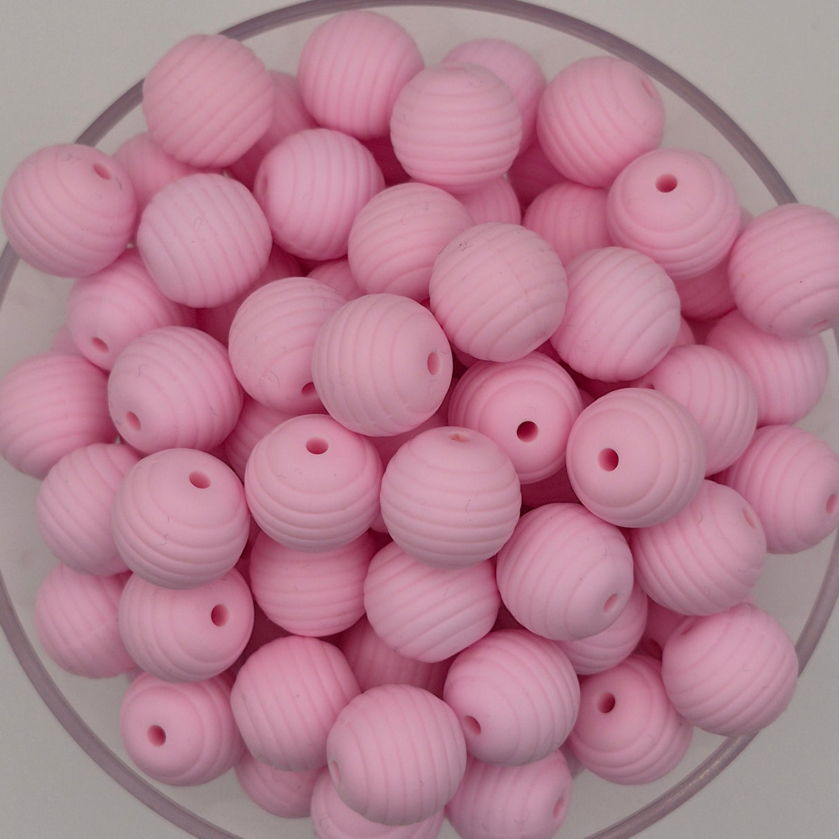 Candy Pink Honeycomb 15mm Silicone Bead