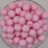 Candy Pink Honeycomb 15mm Silicone Bead
