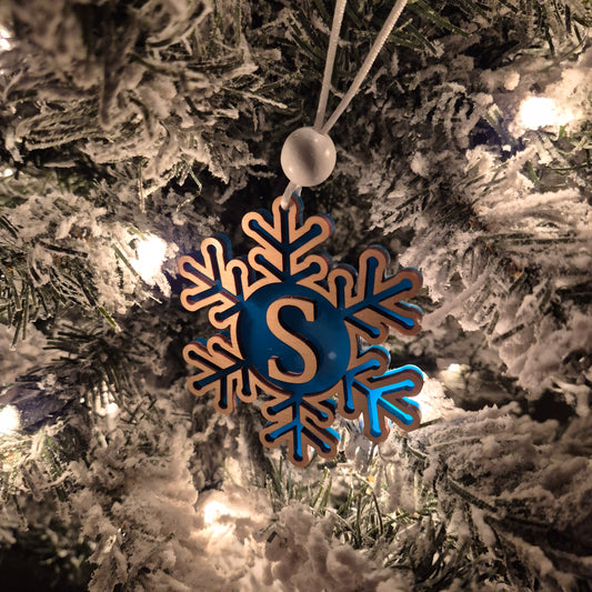 Initial Snowflake Ornament