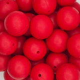 Christmas Red 19mm Solid Silicone Bead