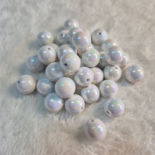 Sweet Coconut Opal 15mm Solid ACRYLIC Beads