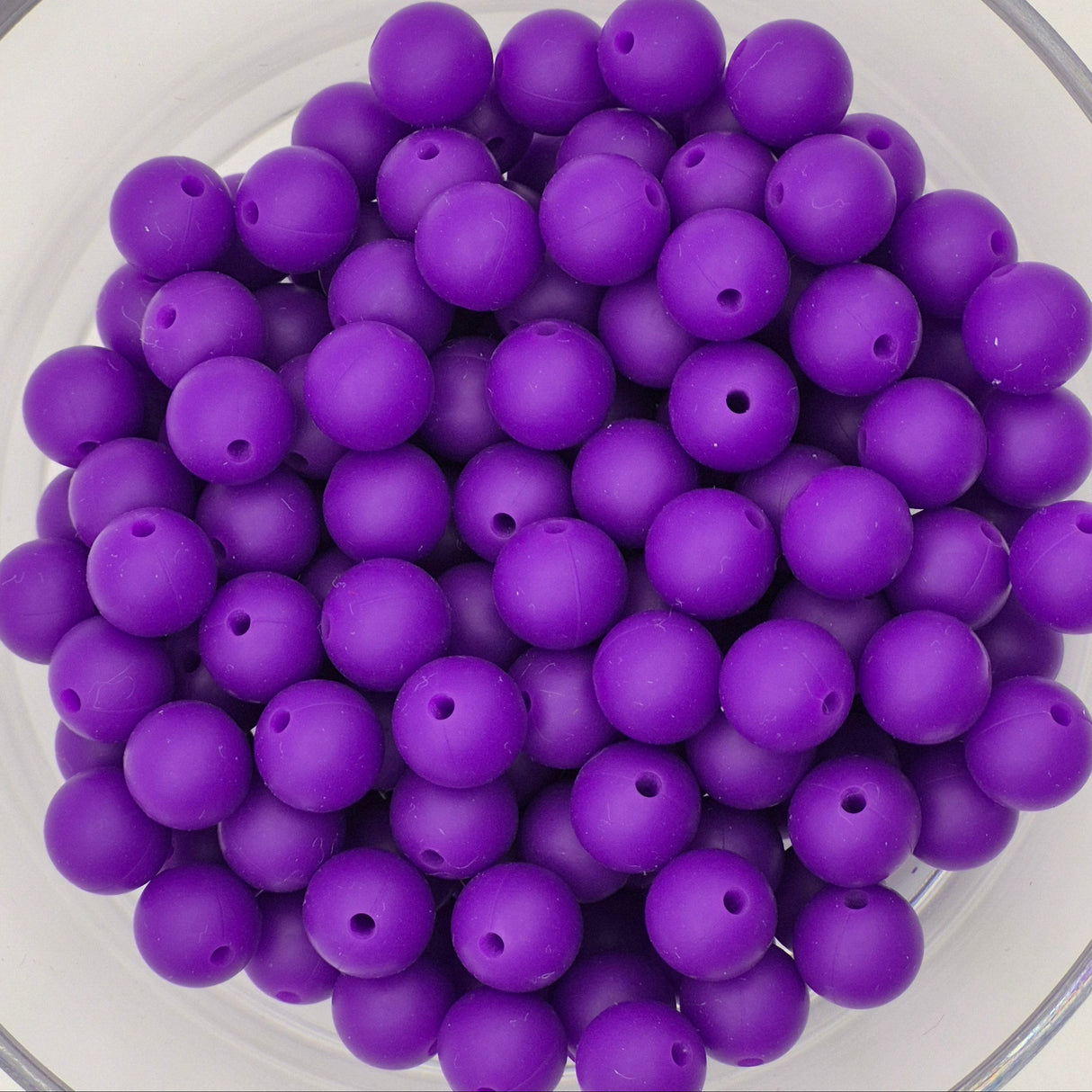 Eggplant 9mm Solid Silicone Beads