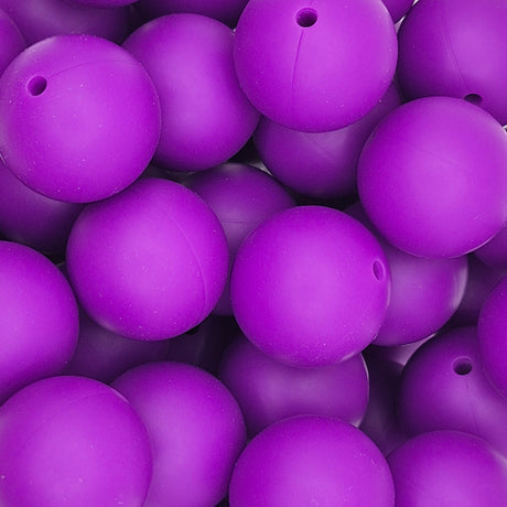 Amethyst 19mm Solid Silicone Bead
