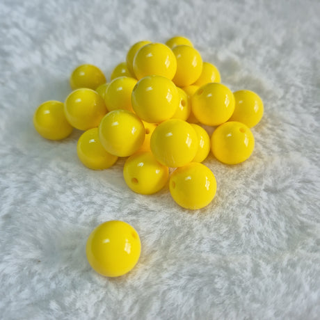 Lemon Yellow Liquid 15mm Solid Silicone Beads