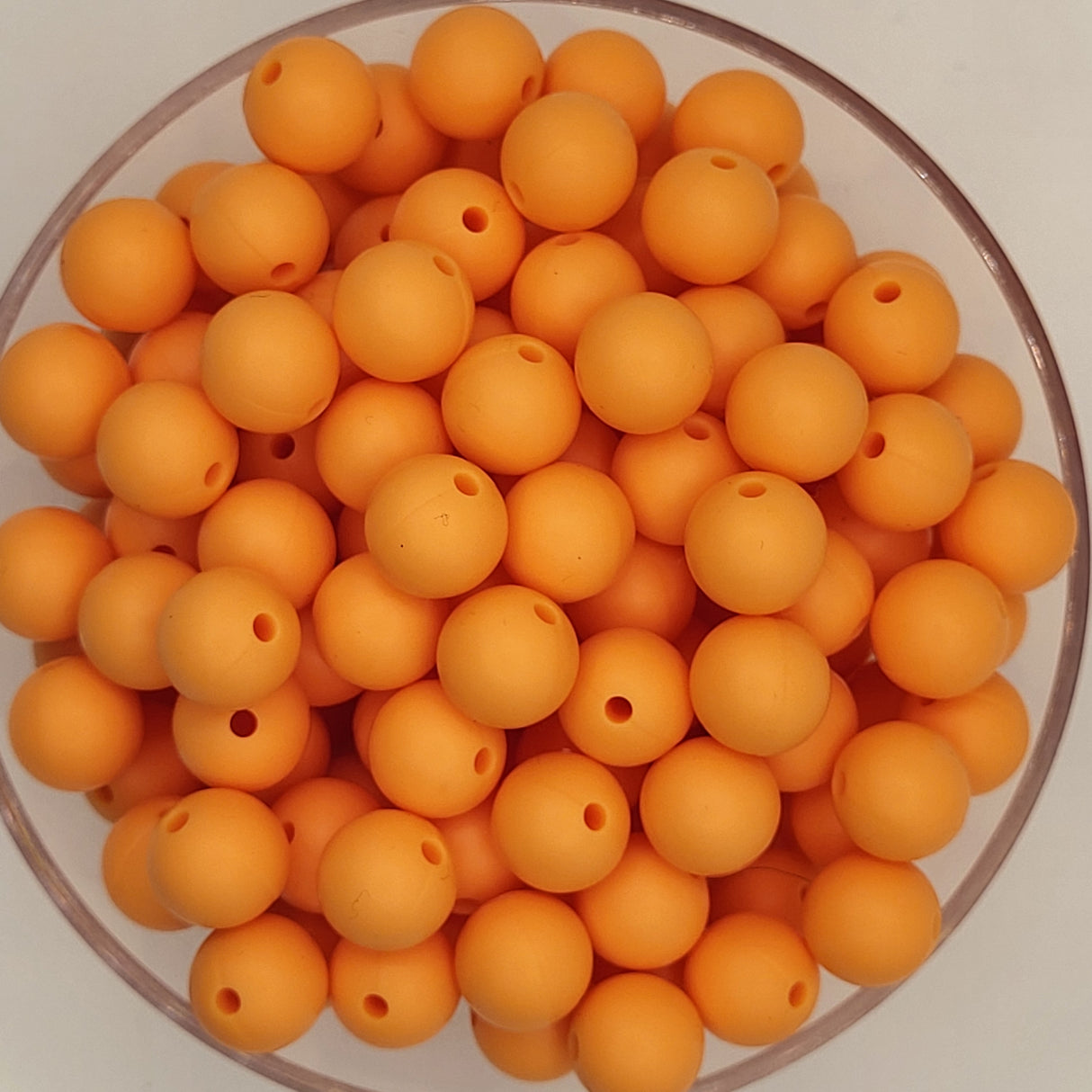 Cantaloupe 12mm Solid Silicone Beads