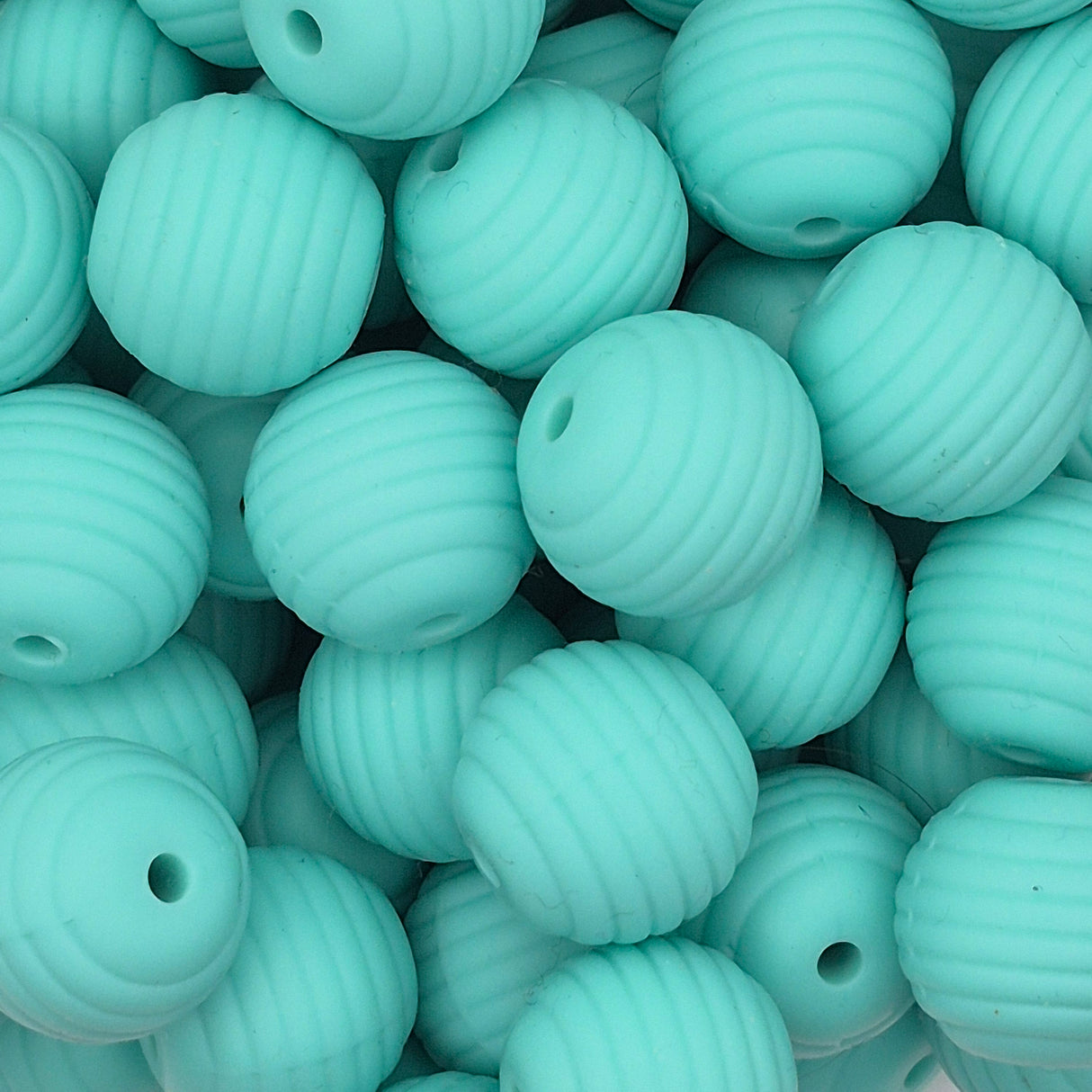 Seafoam Honeycomb 15mm Silicone Bead
