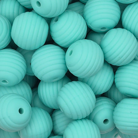 Seafoam Honeycomb 15mm Silicone Bead