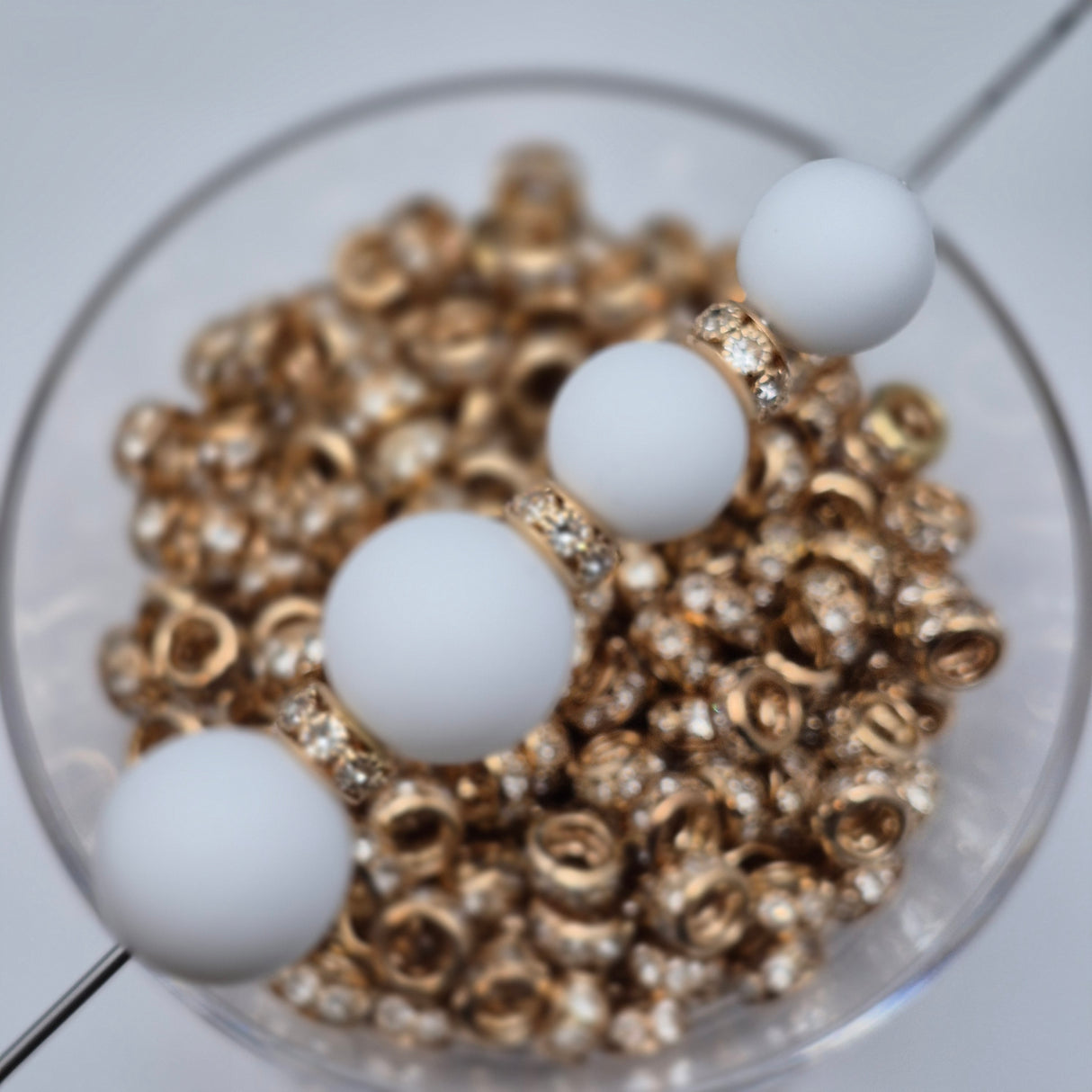 Gold Wide Hole Metal Spacers 10mm