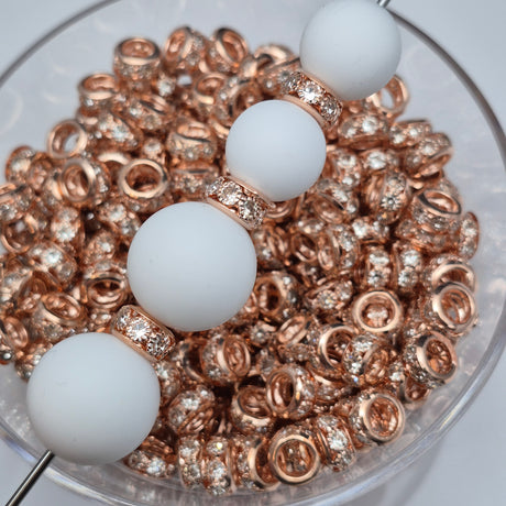 Rose Gold Wide Hole Metal Spacers 10mm