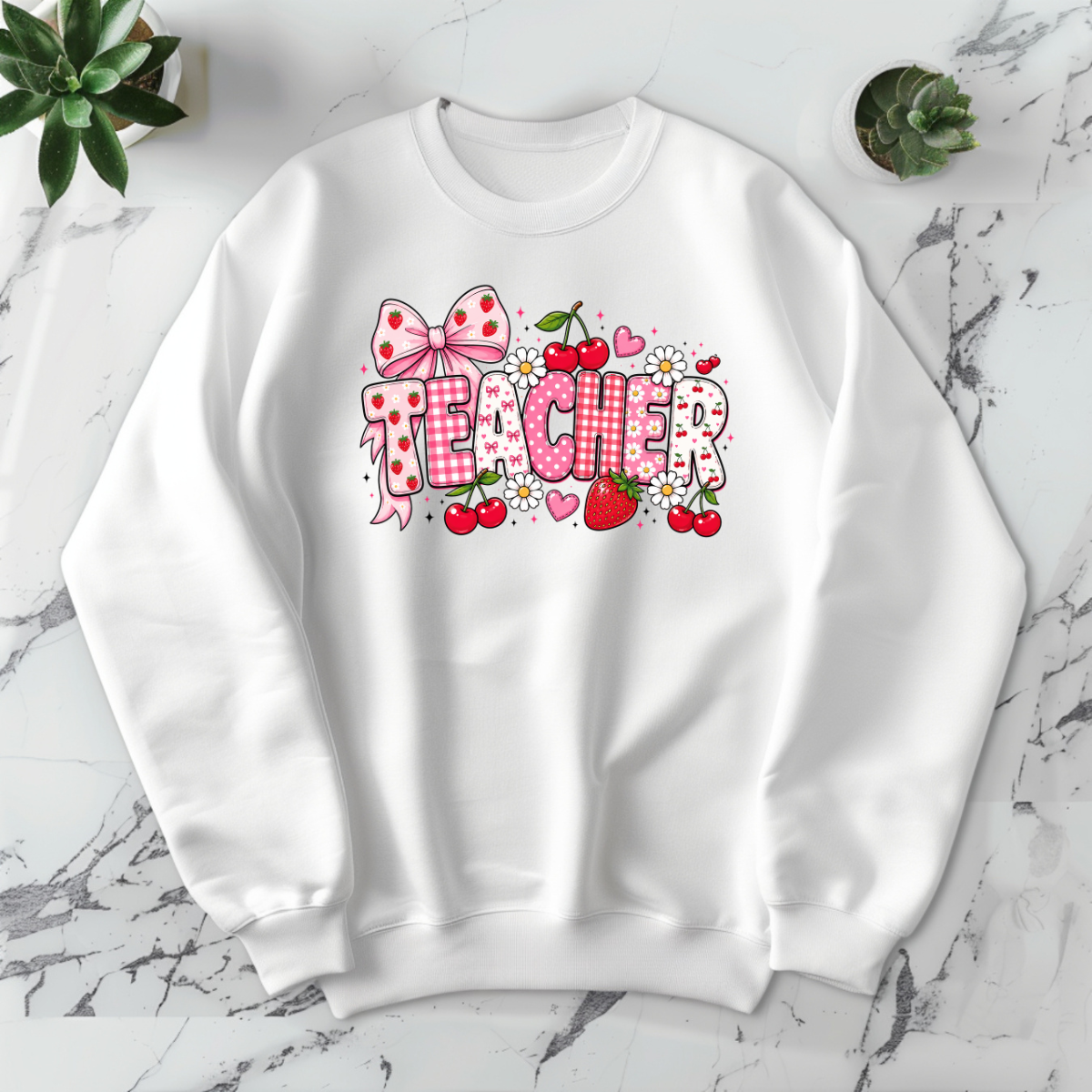 Teacher Strawberries/Cherries -DTF Transfer Print